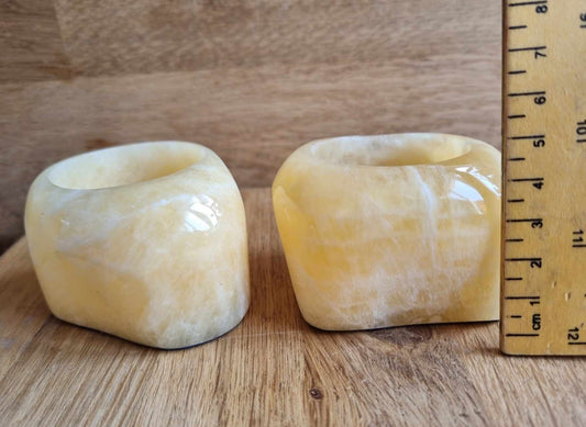 Calcite tea light holder