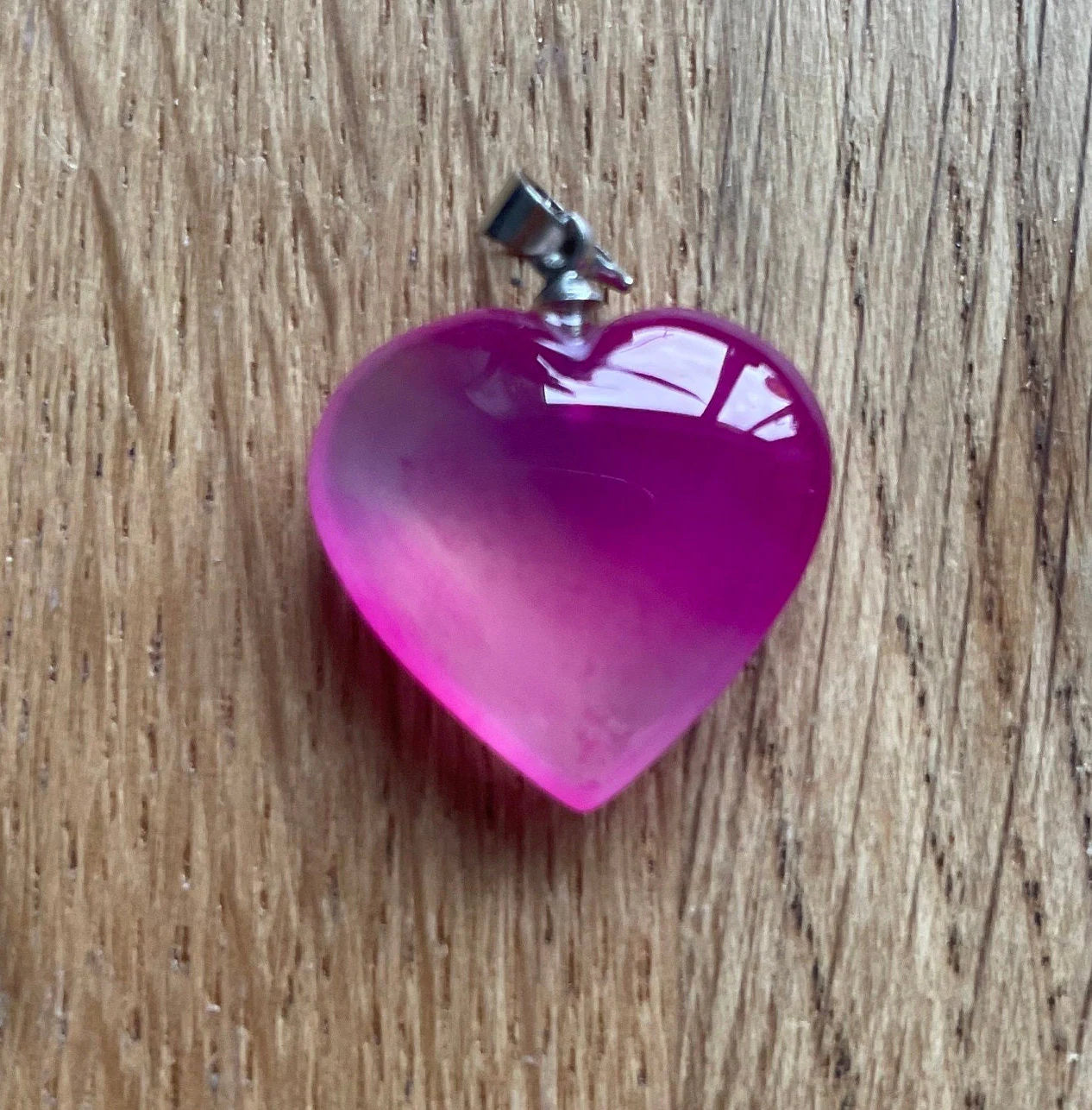 Pink agate heart pendant