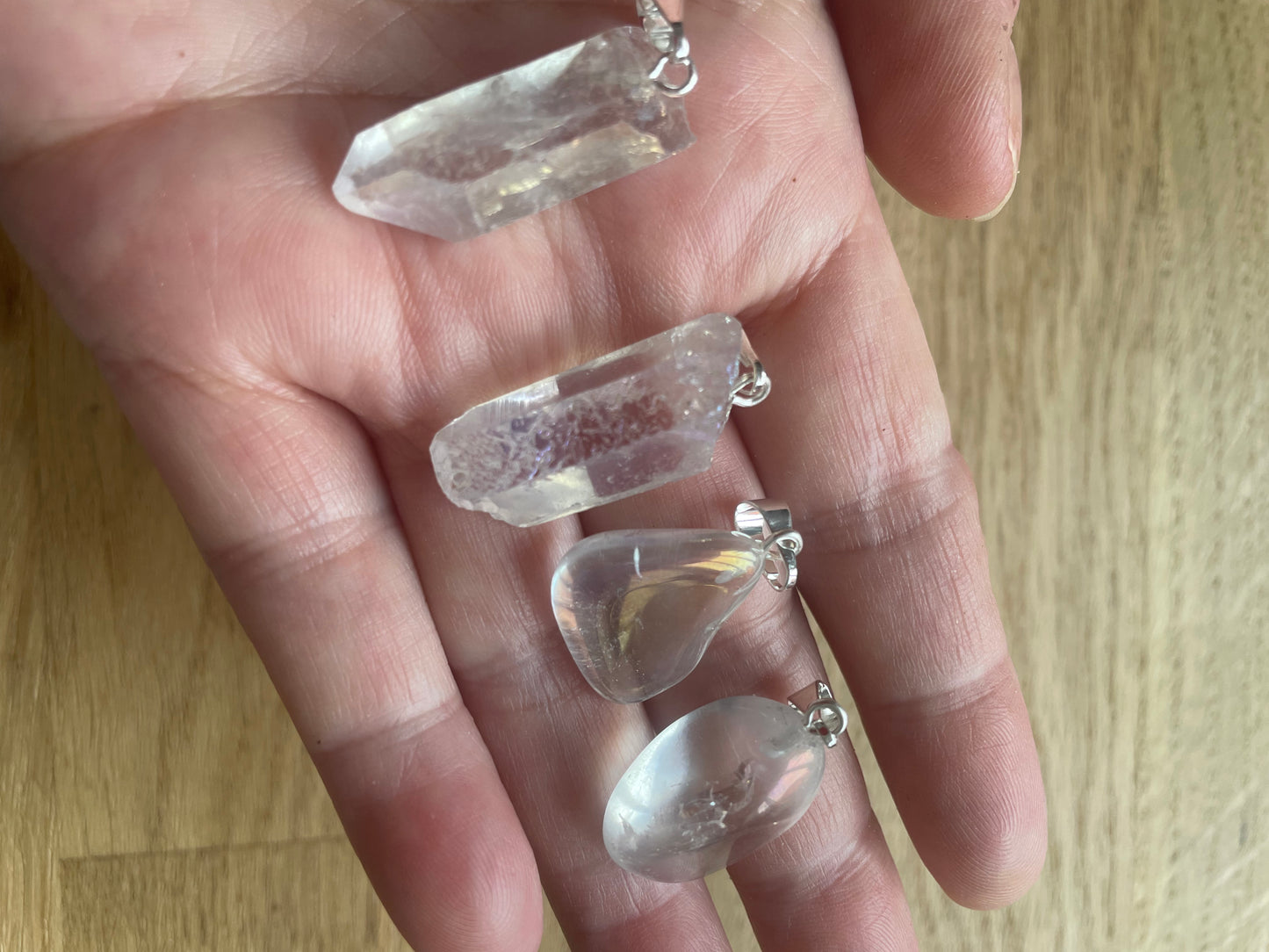 Angel aura quartz pendant