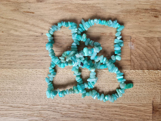 Peruvian amazonite chip bracelet