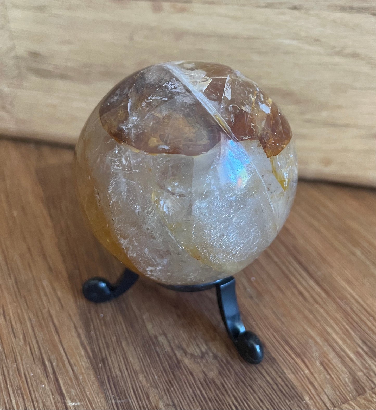 Golden healer quartz sphere, 5.53cm