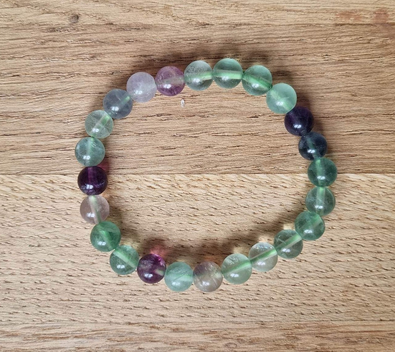 Fluorite 8mm beaded bracelet