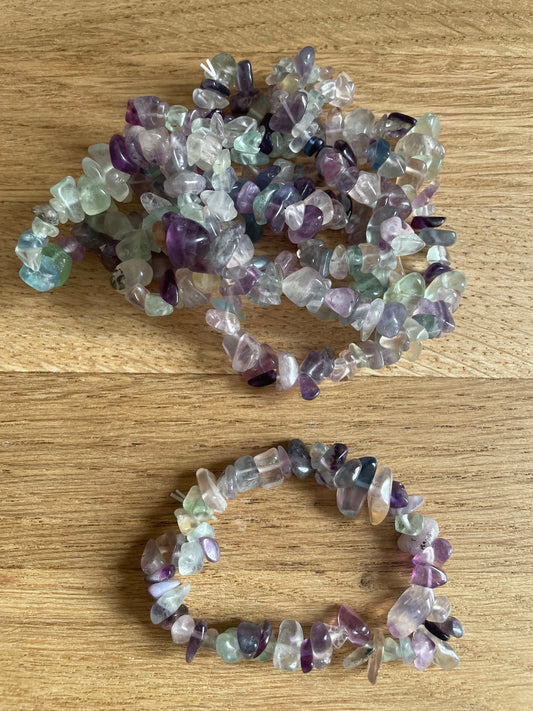 Fluorite chip bracelet