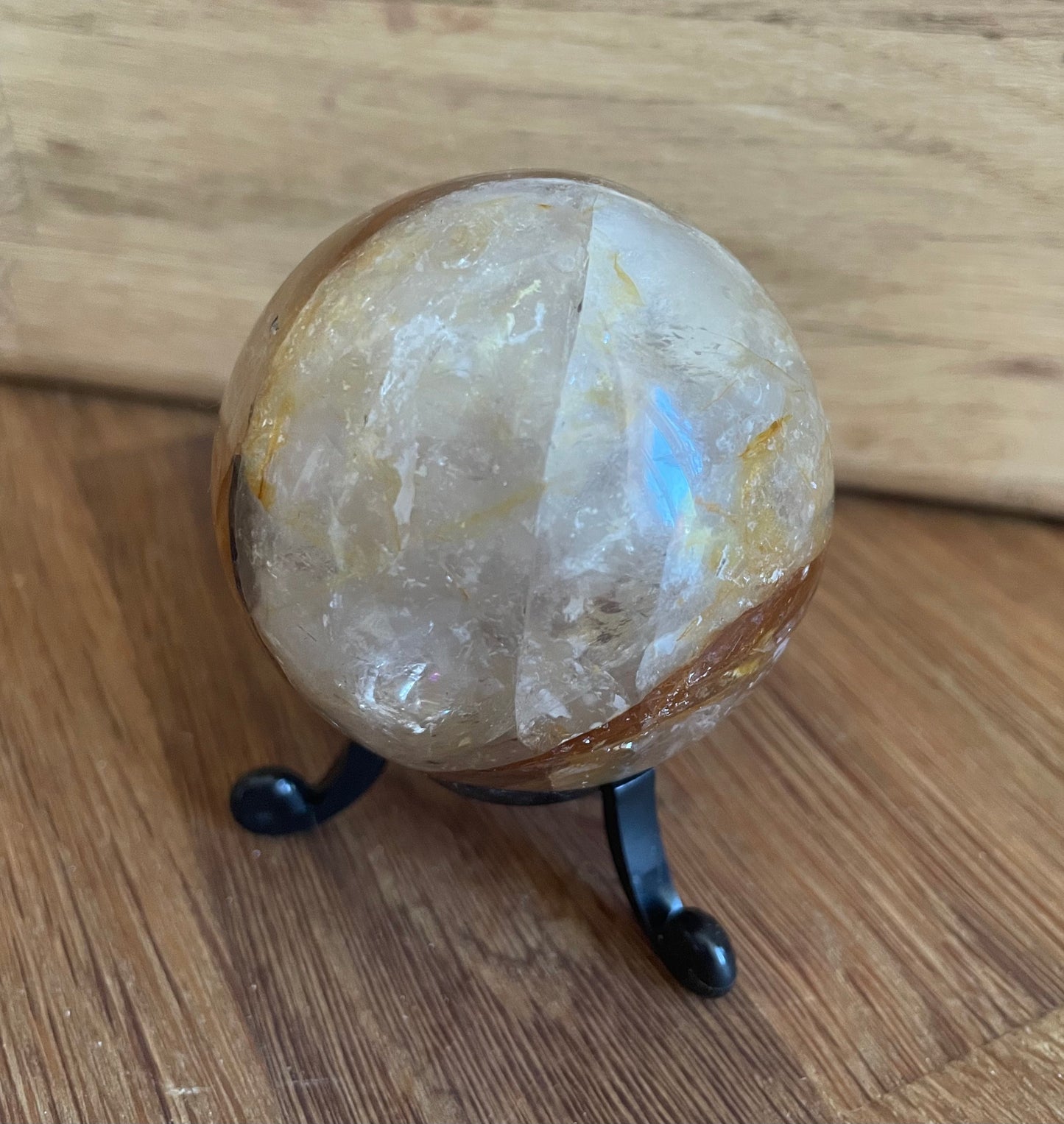 Golden healer quartz sphere, 5.53cm