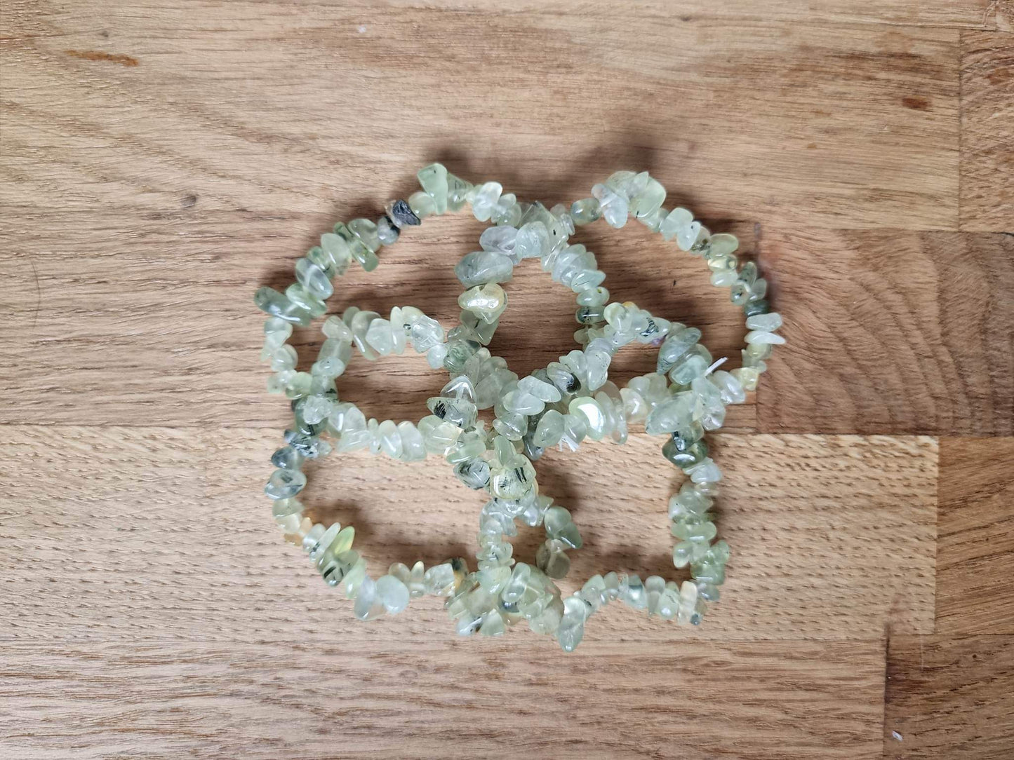 Prehnite chip bracelet