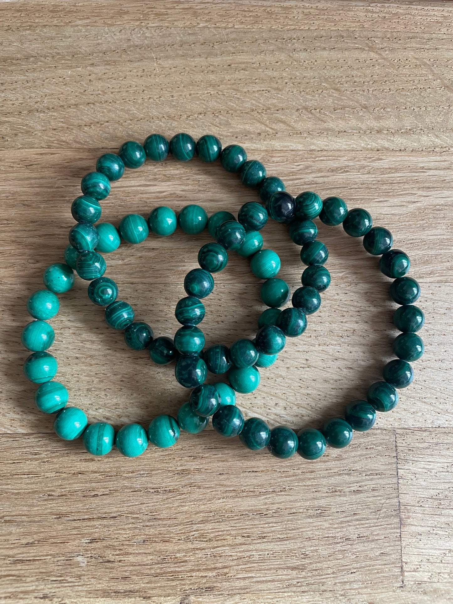 8mm malachite bead bracelet