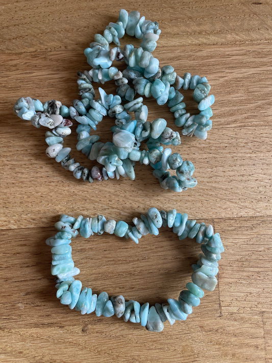 Larimar chip bracelet