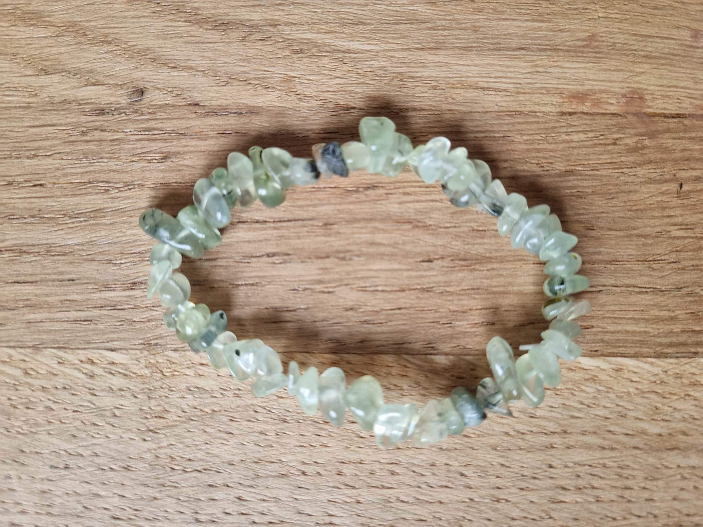 Prehnite chip bracelet