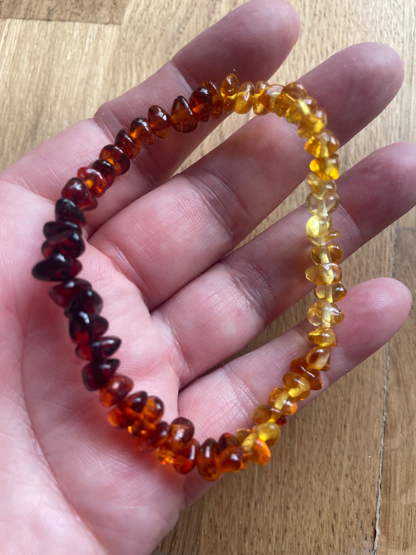 Amber chip bracelet