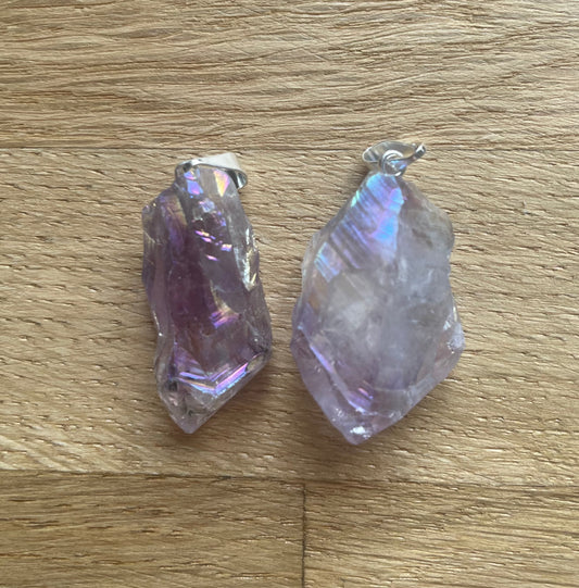 Amethyst aura pendant