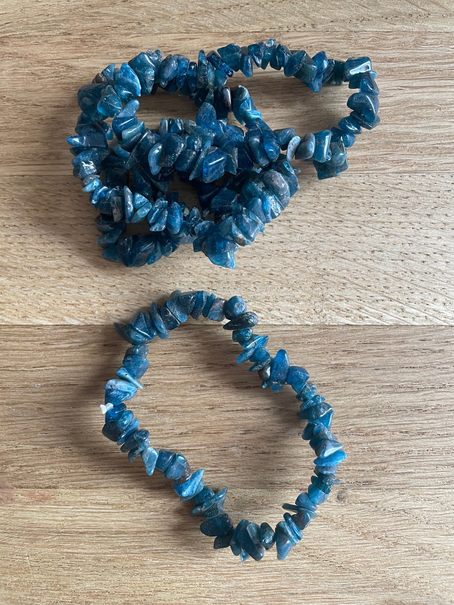 Apatite chip bracelets