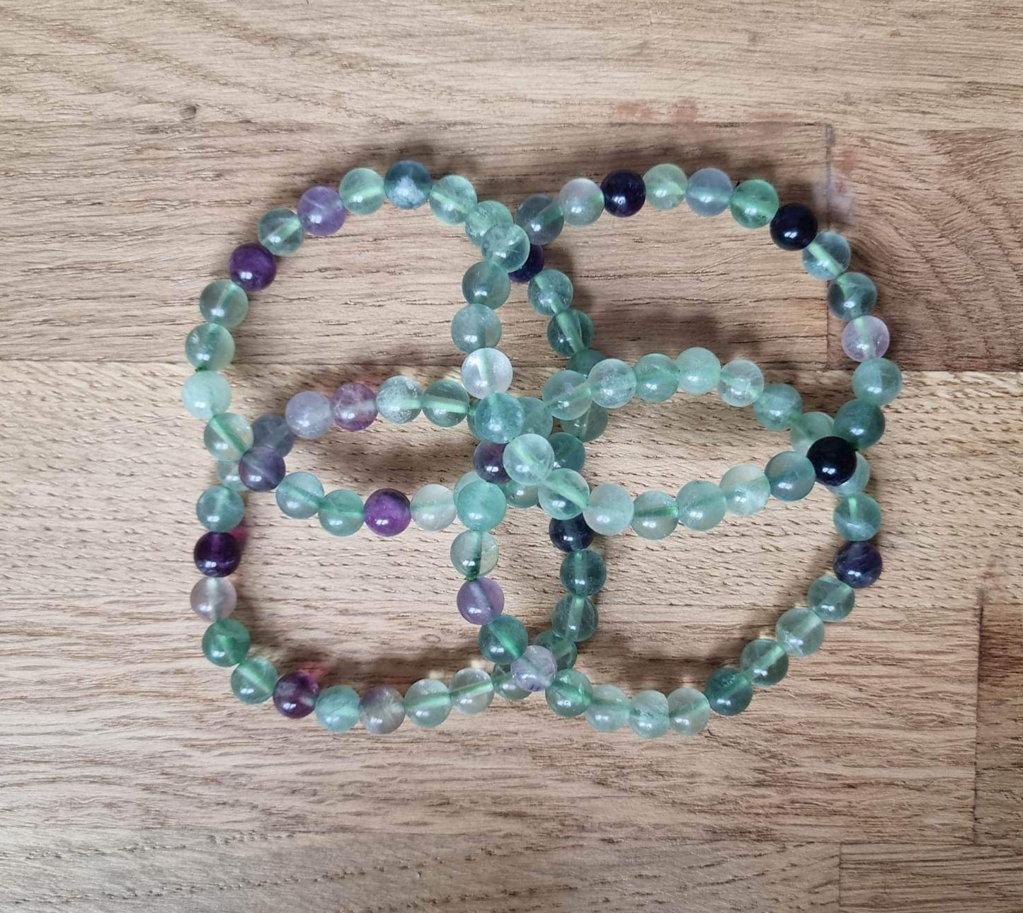 Fluorite 8mm beaded bracelet