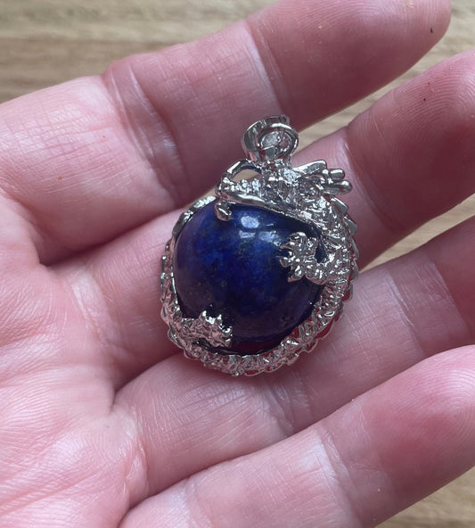 Lapis lazuli dragon pendant