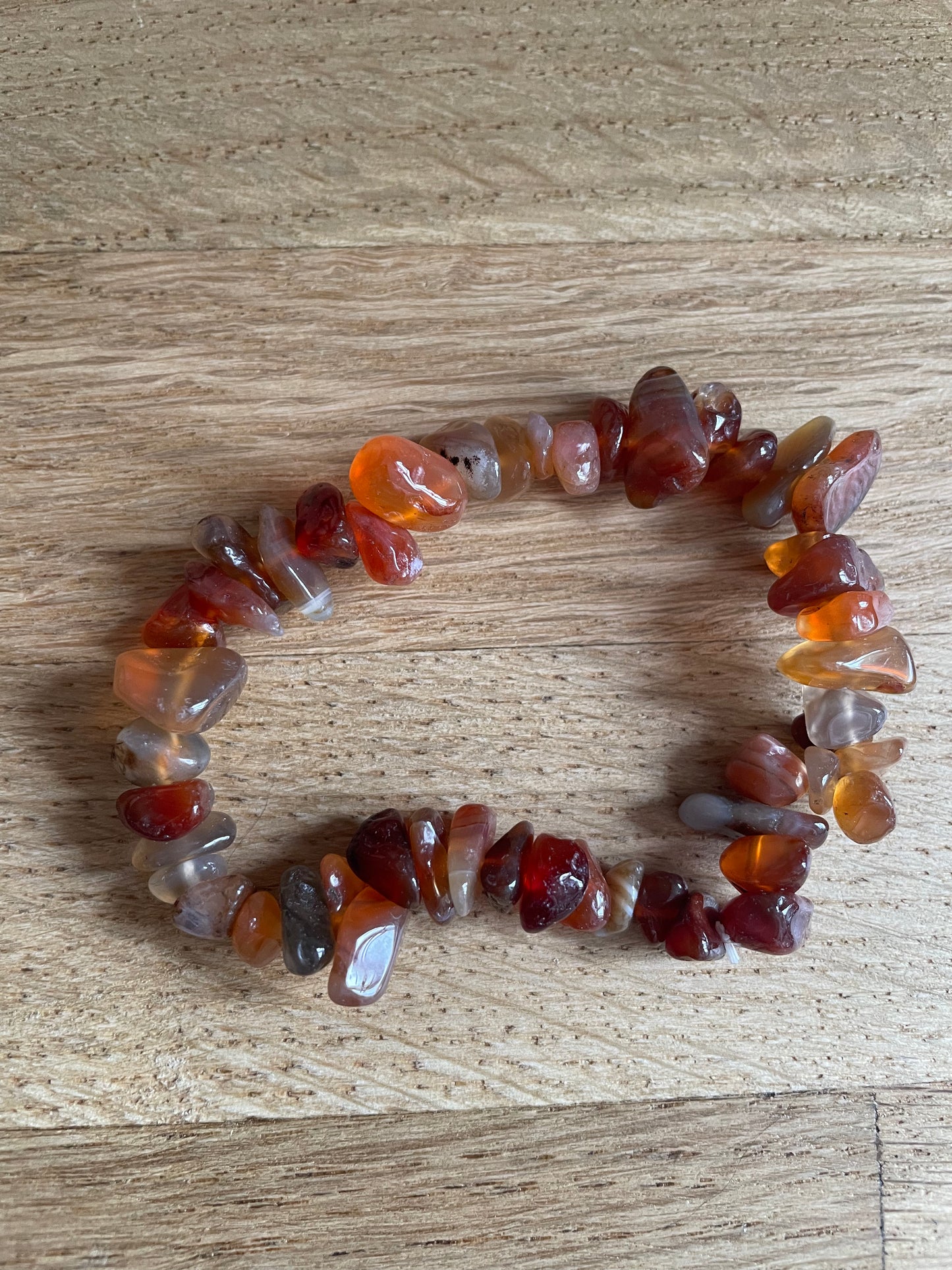 Carnelian chip bracelet