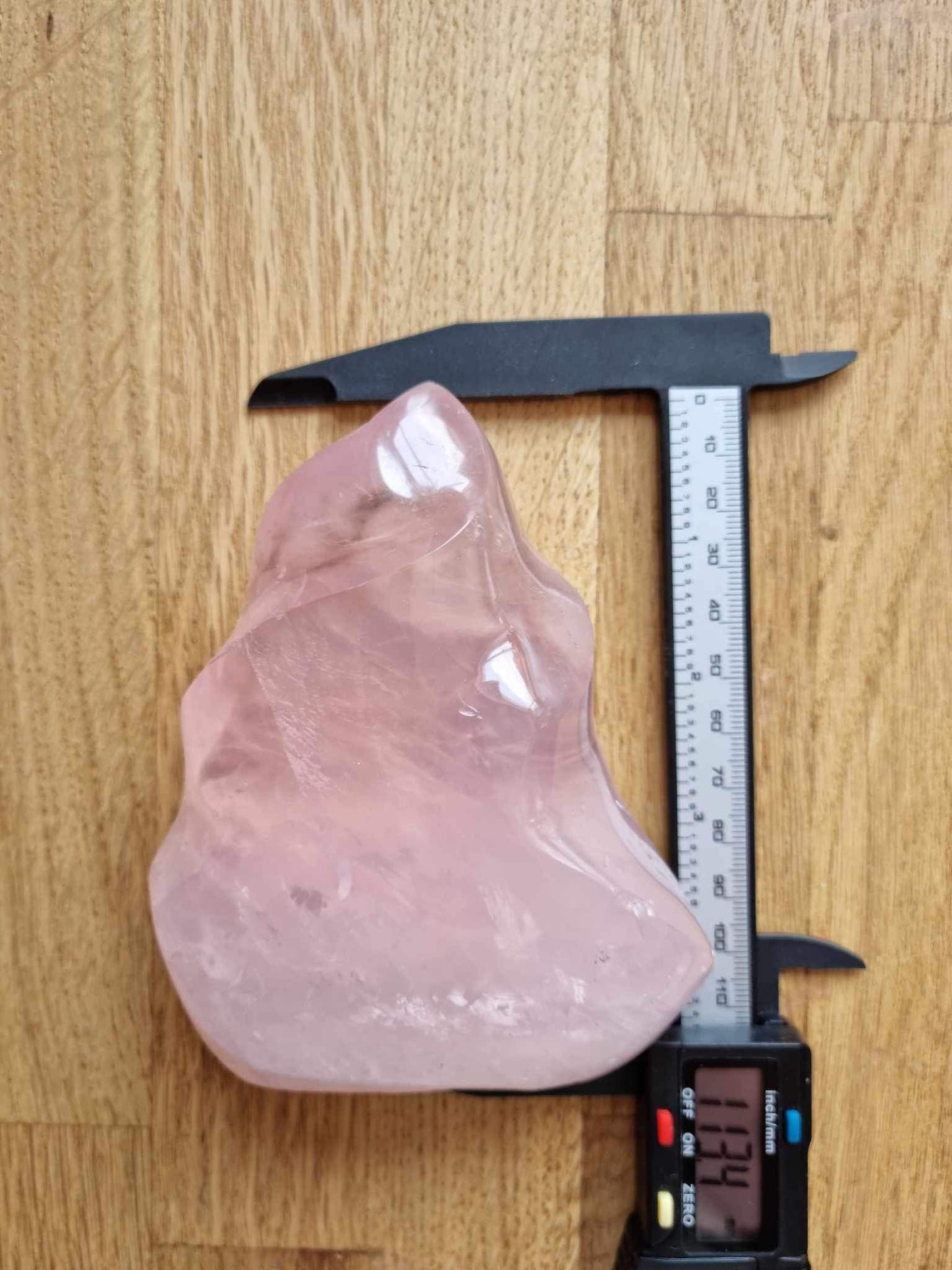 Rose quartz flame, 10.8cm high