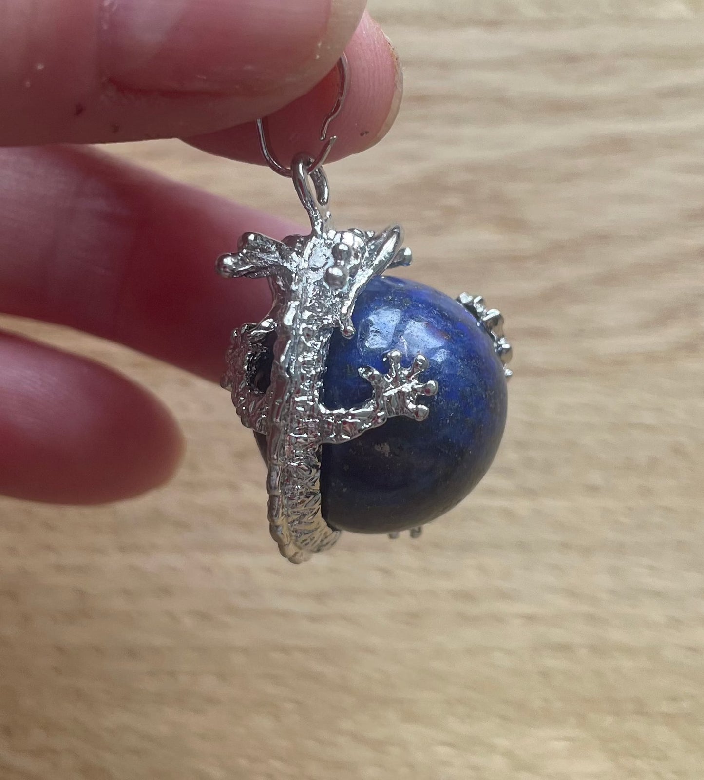 Lapis lazuli dragon pendant