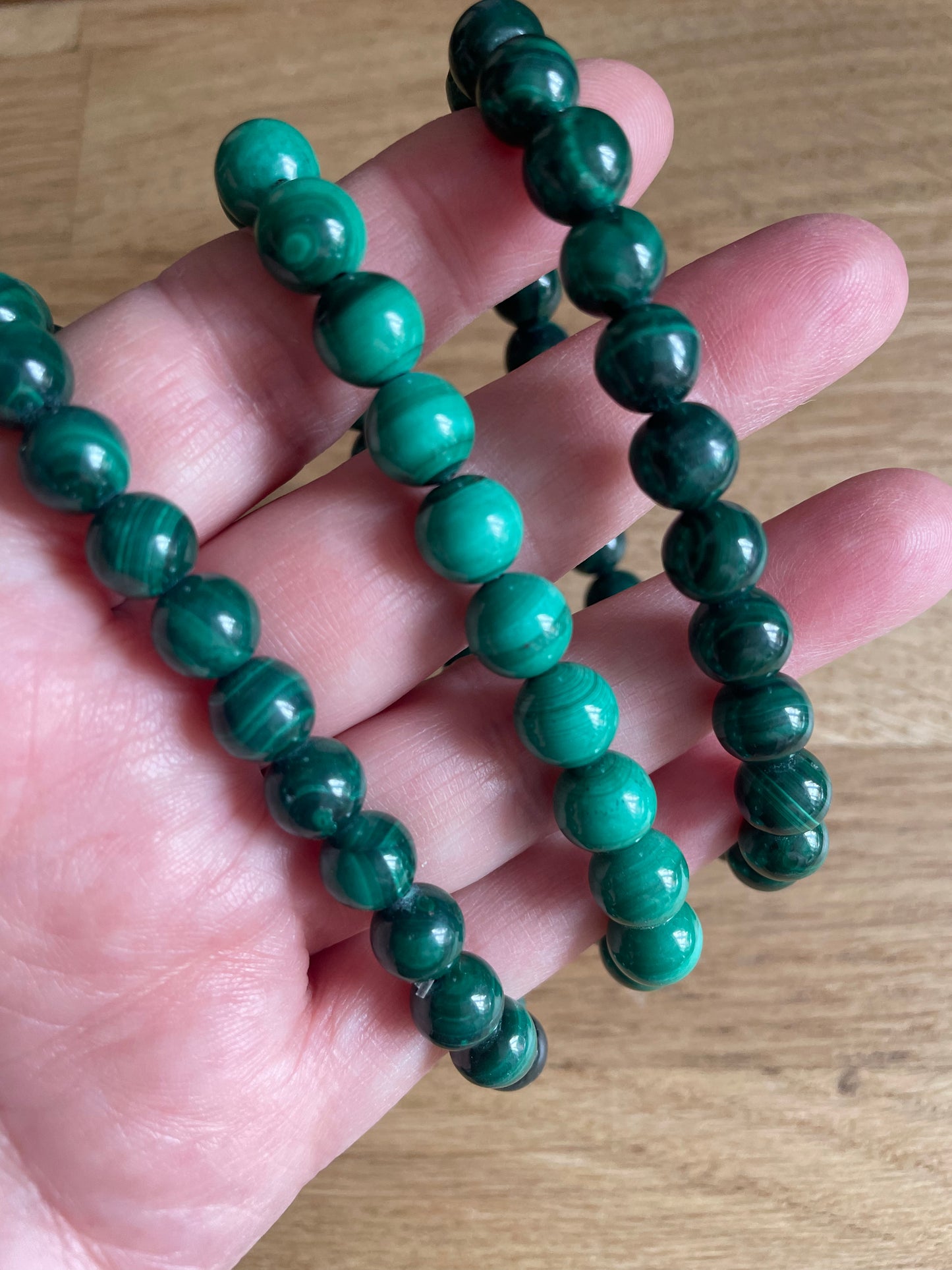 8mm malachite bead bracelet