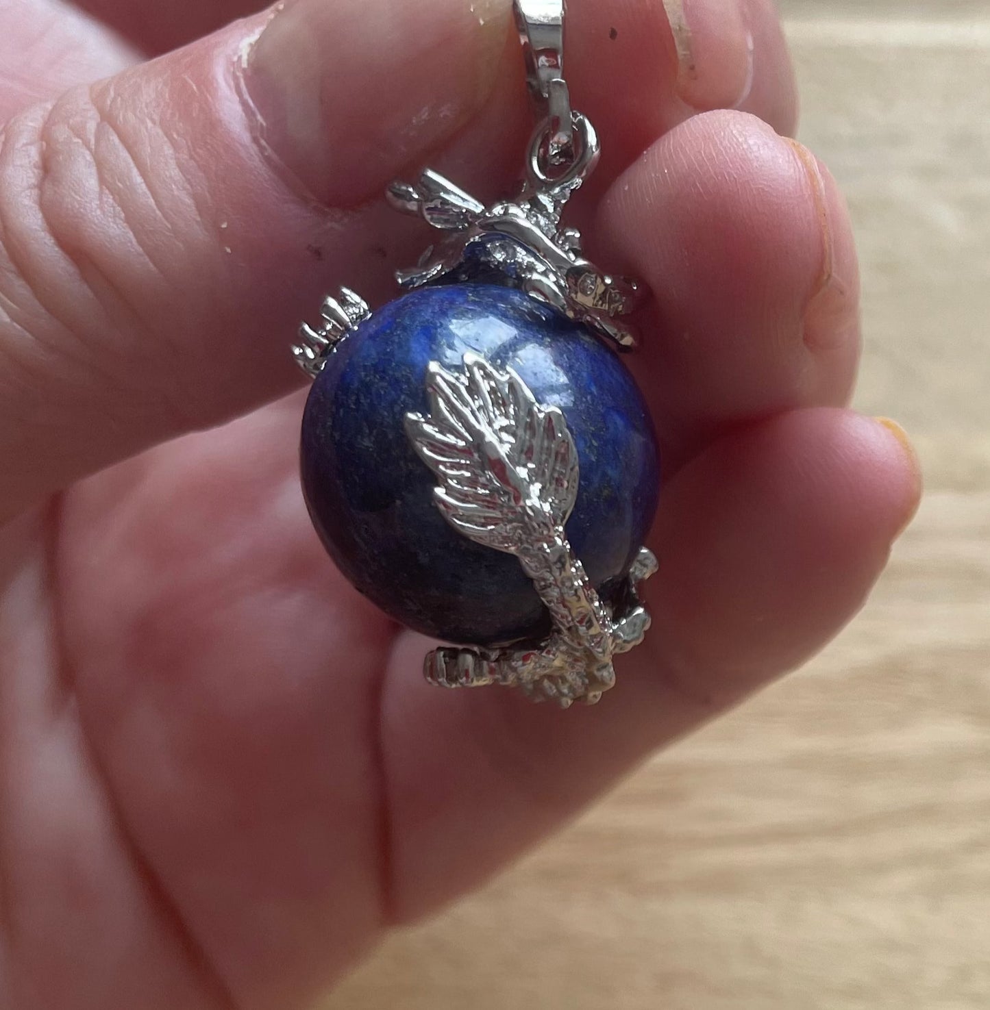 Lapis lazuli dragon pendant