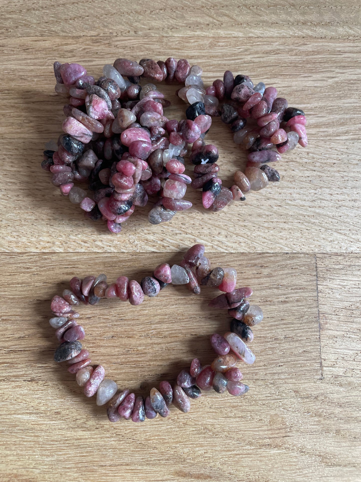 Rhodonite chip bracelet