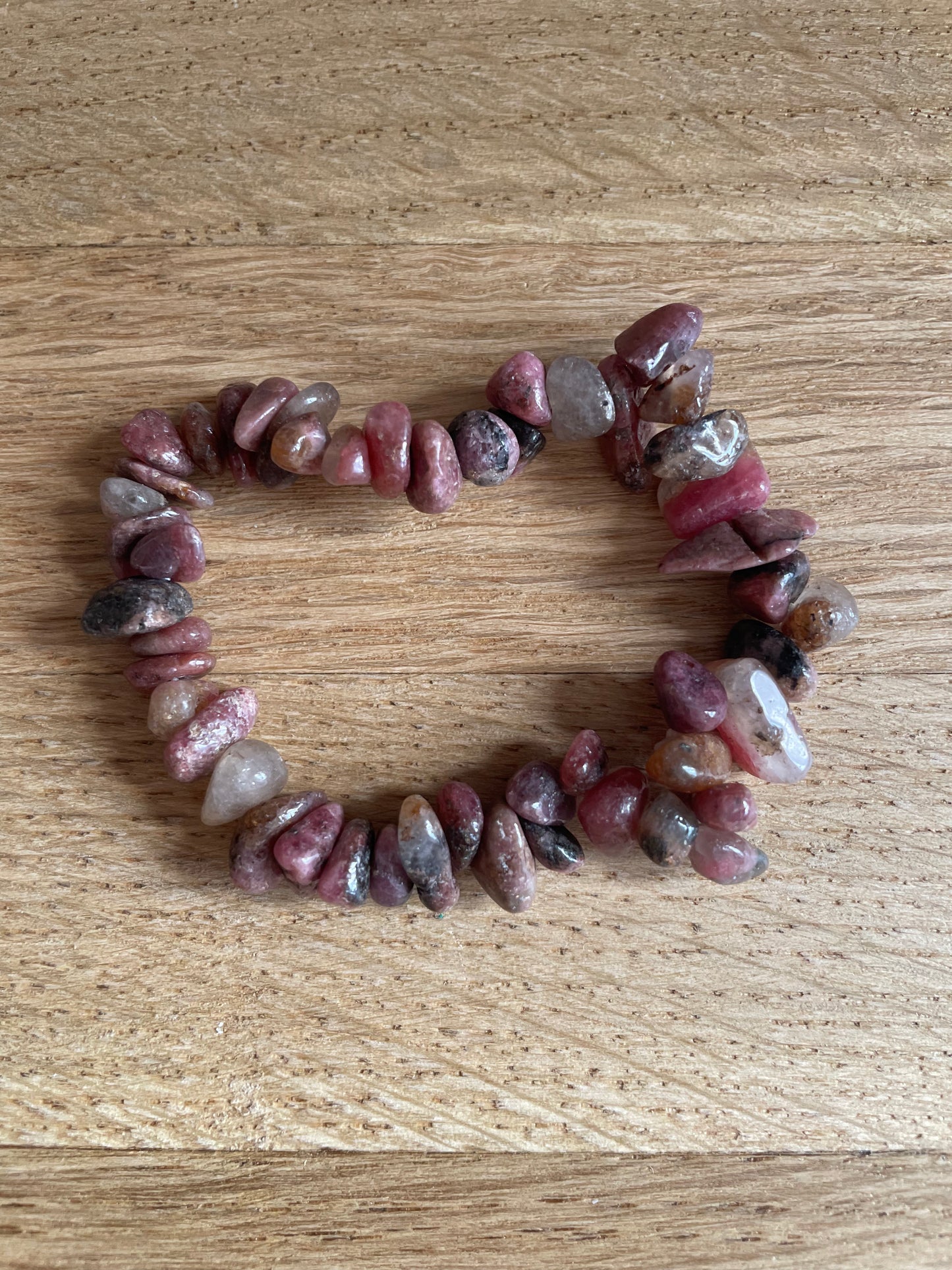 Rhodonite chip bracelet