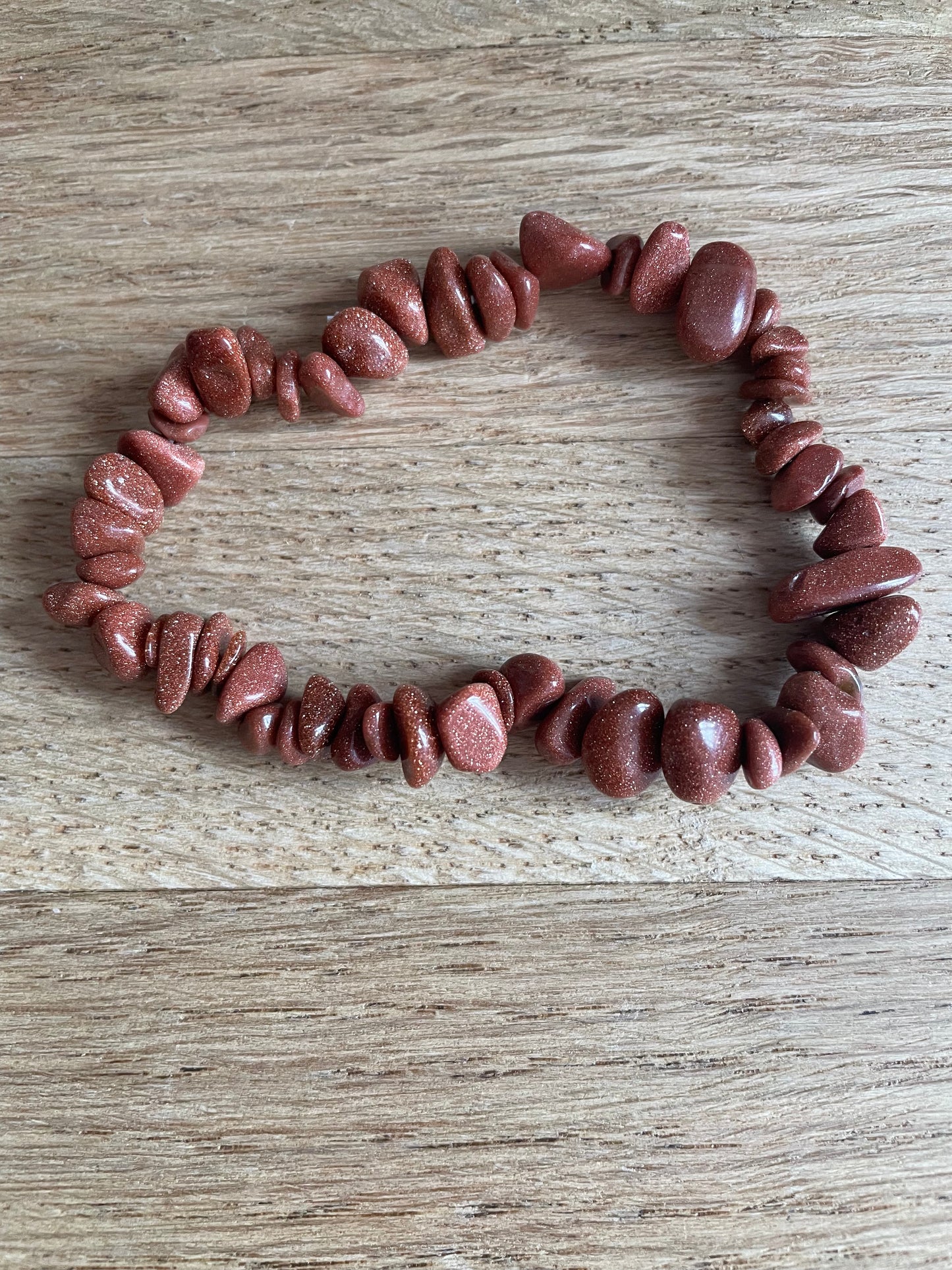 Goldstone chip bracelet