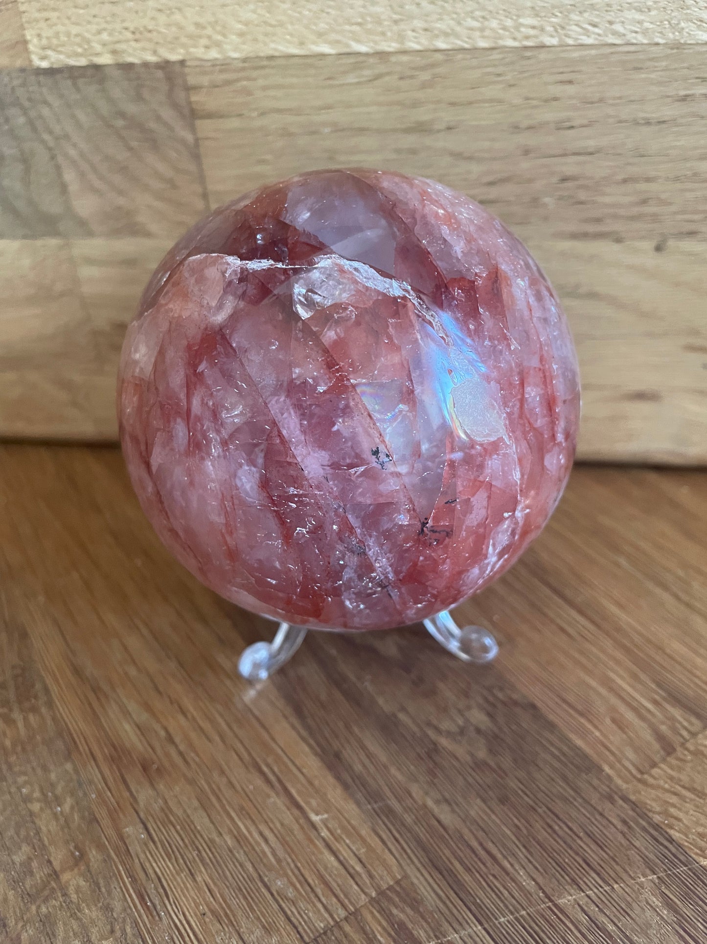 Hematoid (fire) quartz sphere, 8.45cm - was £59.50, now £48