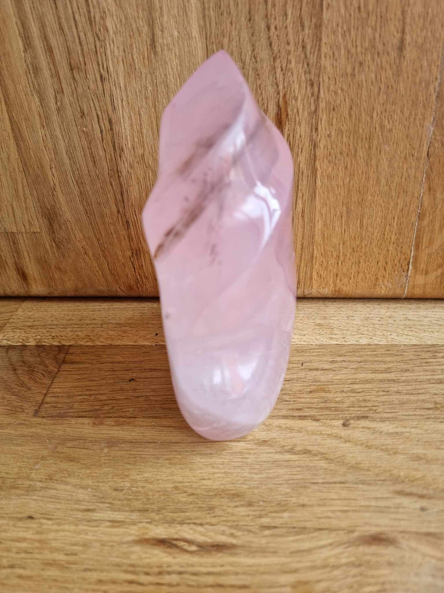 Rose quartz flame, 10.8cm high