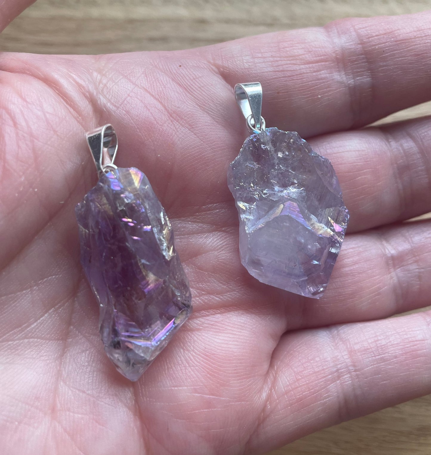 Amethyst aura pendant