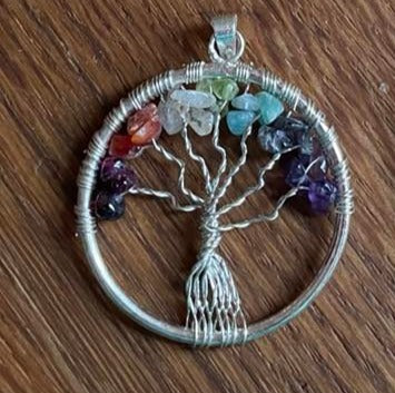 Tree of life gemstone pendant