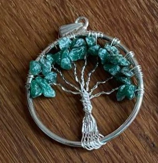 Tree of life gemstone pendant