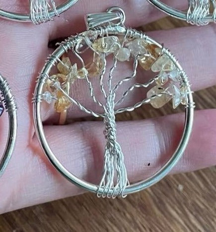 Tree of life gemstone pendant
