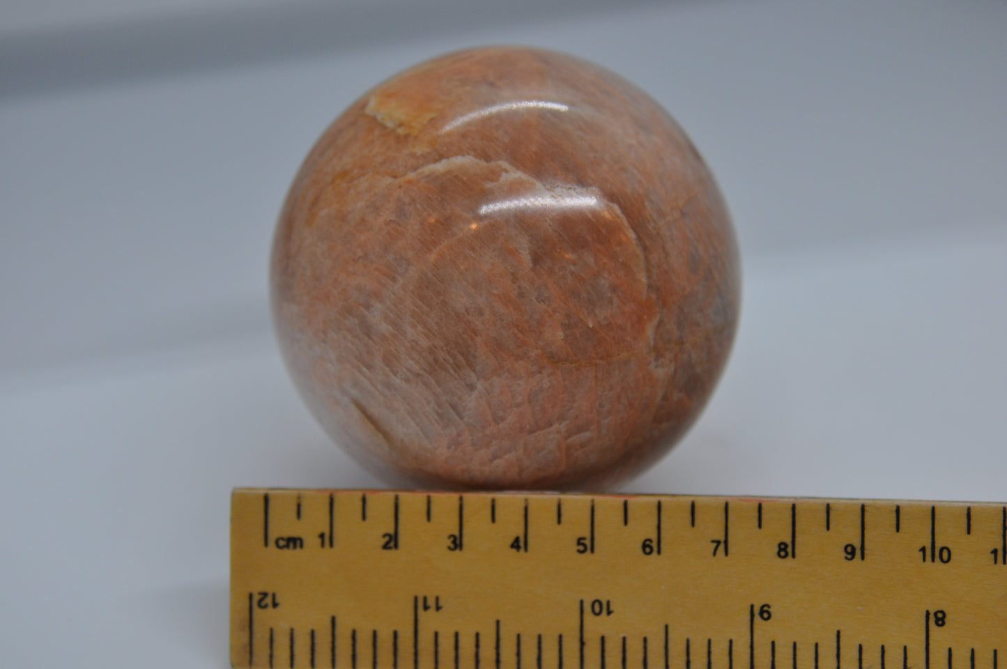 Peach moonstone sphere, 7.6cm - was £64, now £52