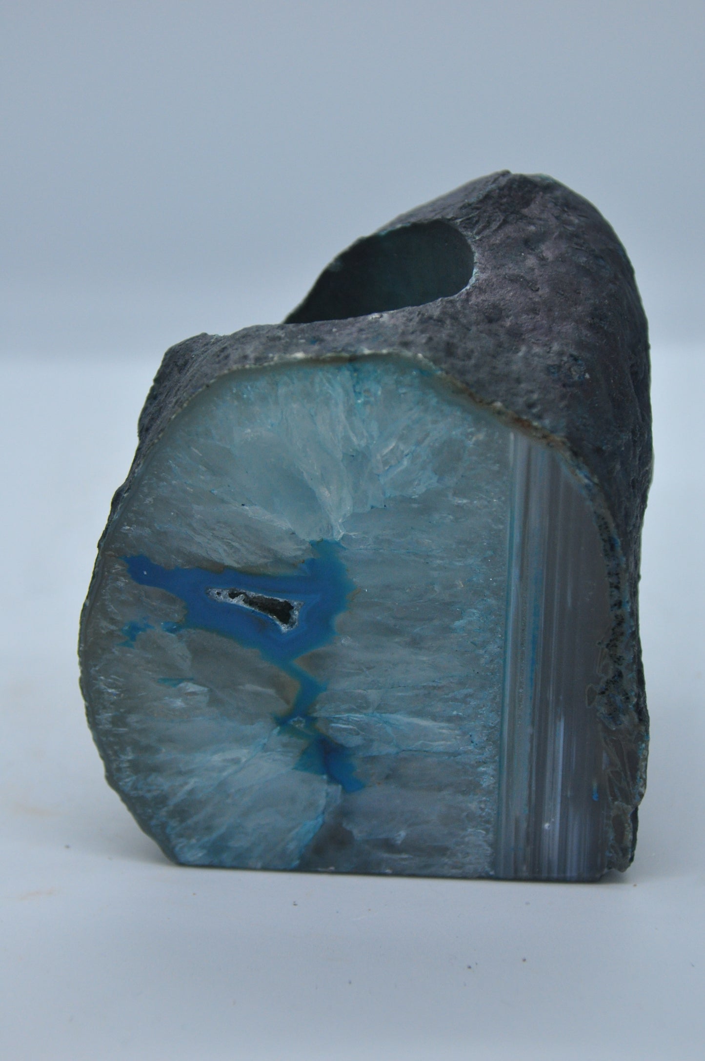 Agate geode tea light holder