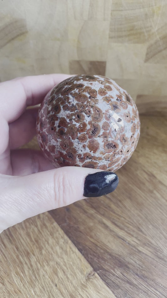 Spotted agate sphere, 6cm - was £39, now £32