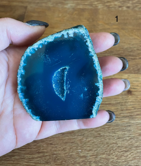 Teal agate geode