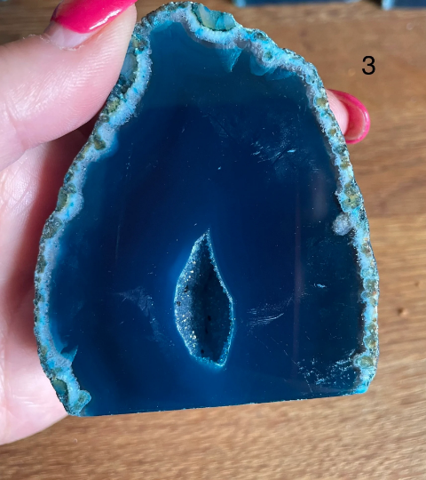 Teal agate geode