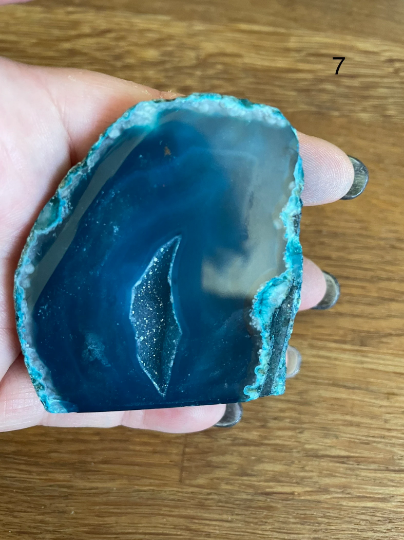 Teal agate geode