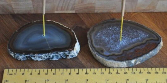 Agate slice incense holder