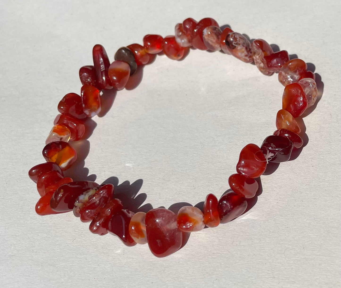 Carnelian chip bracelet