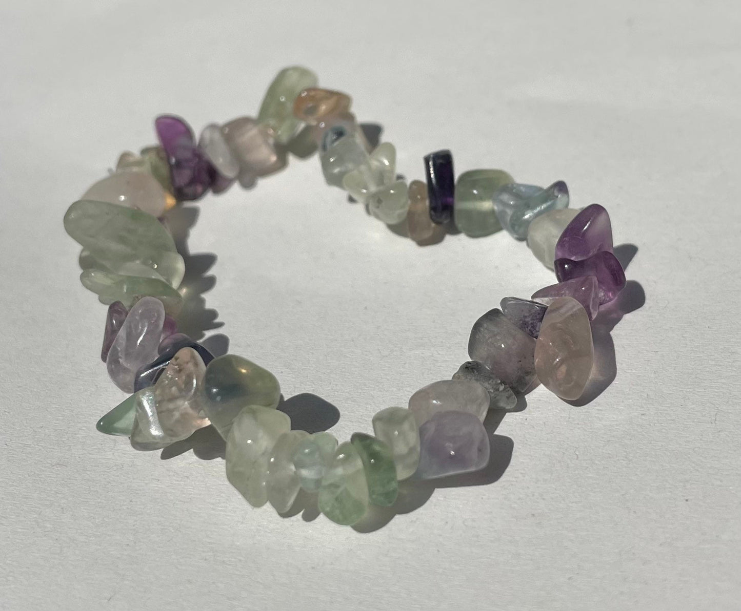 Fluorite chip bracelet