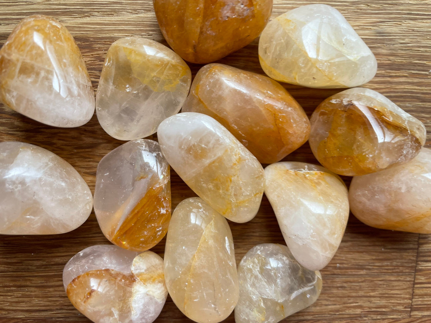 Golden healer quartz tumble stones