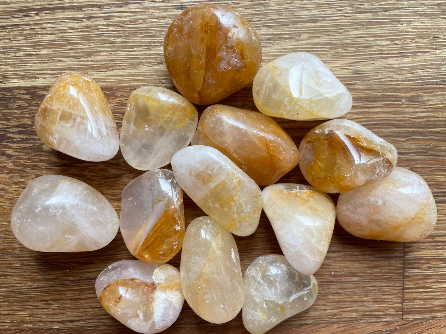 Golden healer quartz tumble stones