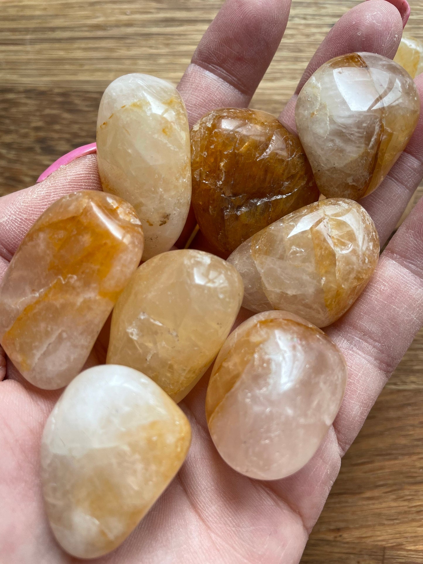 Golden healer quartz tumble stones