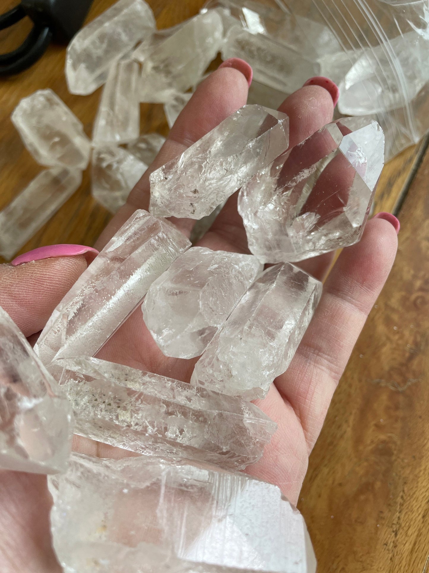 Clear quartz natural points