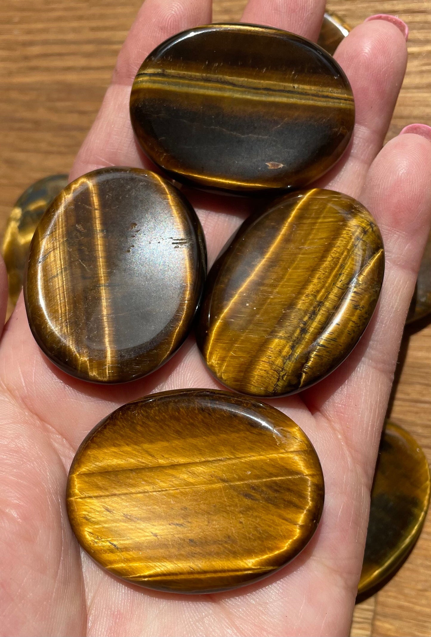 Tiger’s eye worry stones