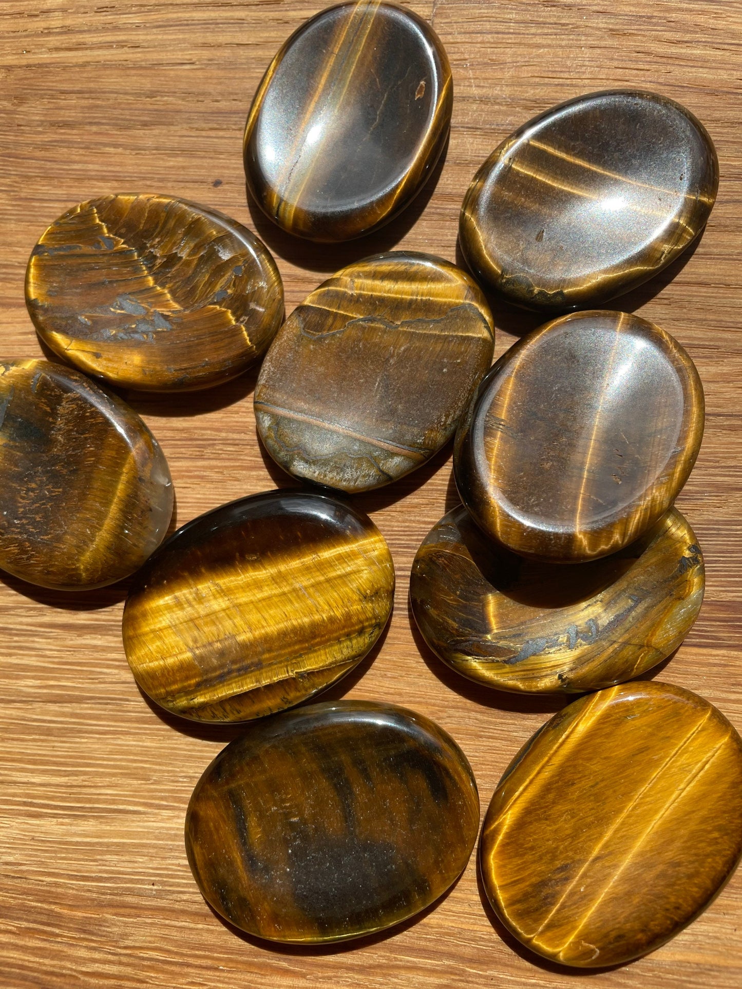 Tiger’s eye worry stones