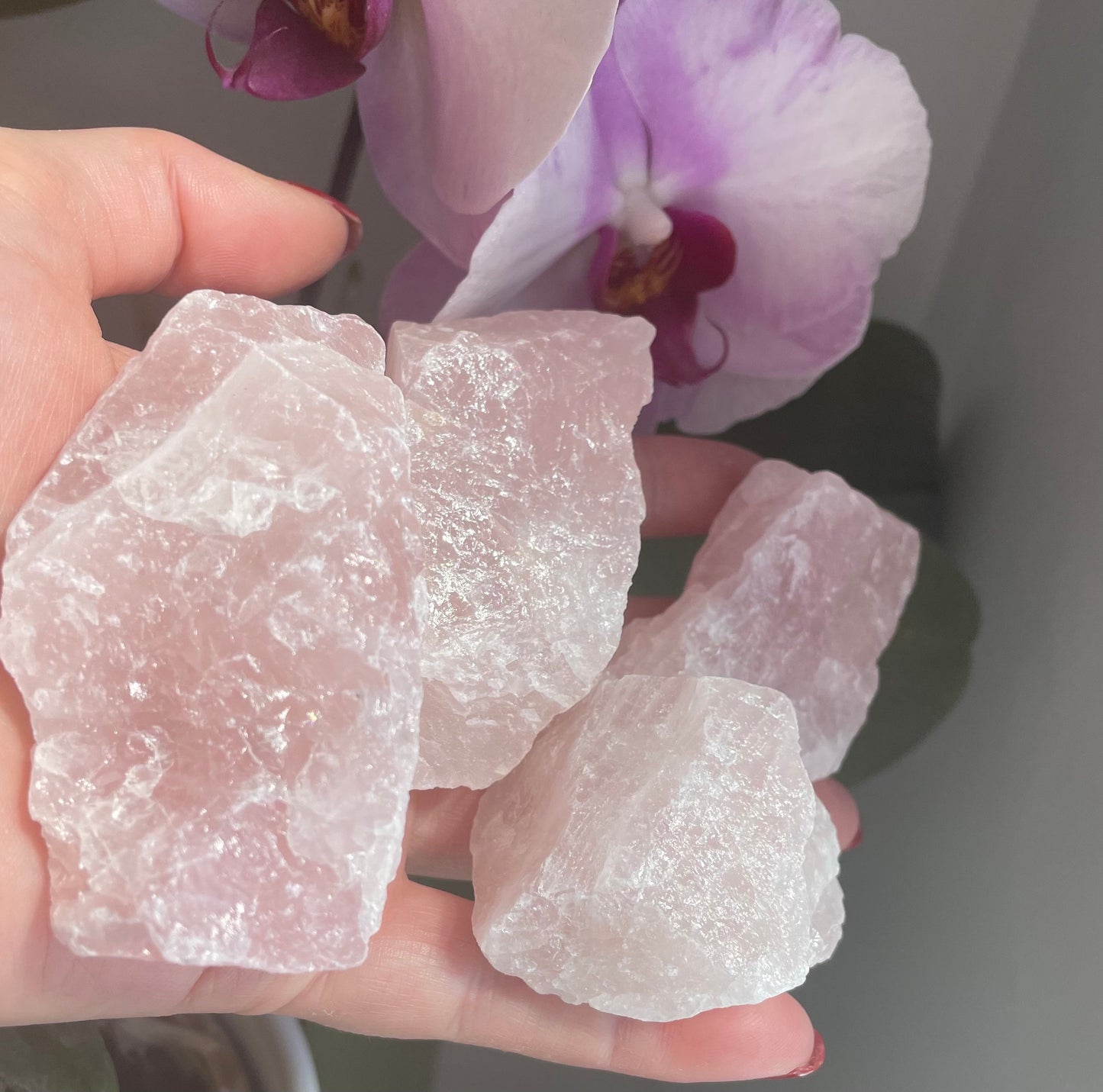 Raw rose quartz chunk