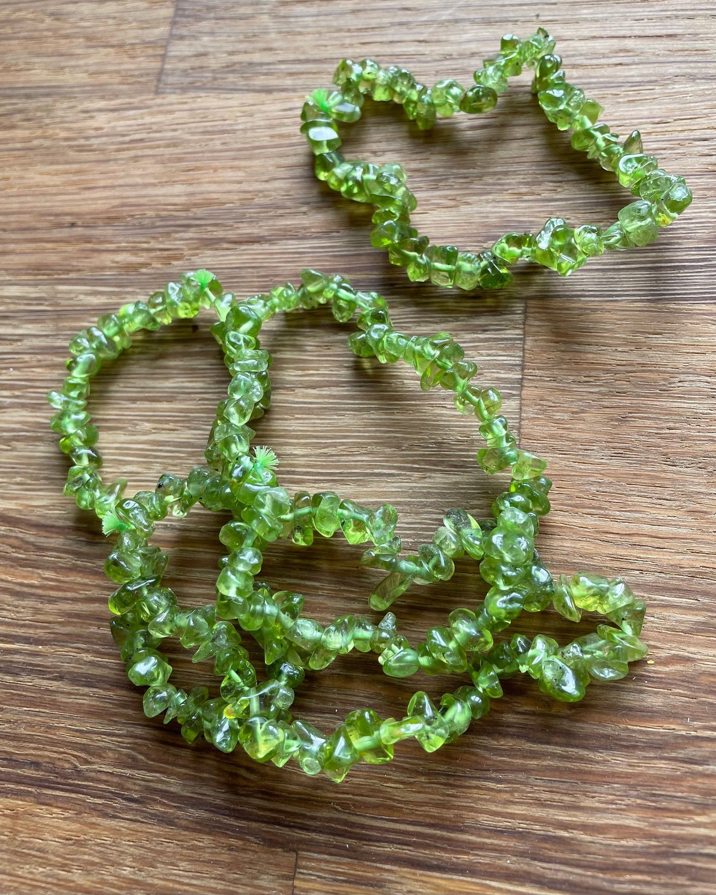 Peridot chip bracelet