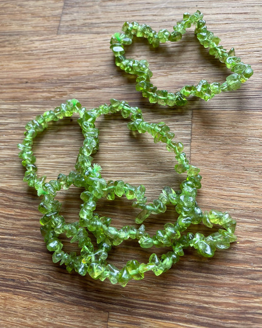 Peridot chip bracelet