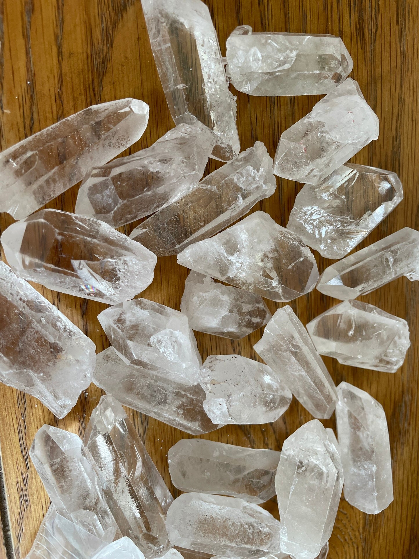 Clear quartz natural points